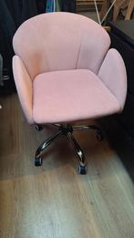 Roze velvet bureaustoel, Huis en Inrichting, Stoelen, Ophalen, Overige kleuren, Zo goed als nieuw, Eén