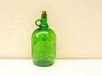 groene glazen fles met kurk 32784, Minder dan 50 cm, Groen, Glas, Gebruikt