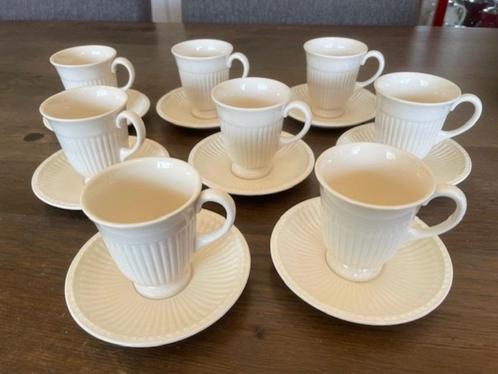 8 Koffiekop en schotel van Wedgwood Edme, Huis en Inrichting, Keuken | Servies, Zo goed als nieuw, Kop(pen) en/of Schotel(s), Wedgwood