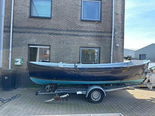 Mooie open sloep (omgebouwde reddingssloep)., Watersport en Boten, Sloepen, Zo goed als nieuw, Tot 10 pk, 3 tot 6 meter, Buitenboordmotor