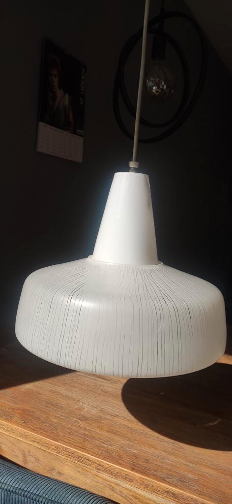 Jaren 60 vintage, Huis en Inrichting, Lampen | Hanglampen, Gebruikt, Minder dan 50 cm, Glas, Ophalen