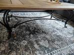 Salontafel  met ijzeren onderstel., Huis en Inrichting, Tafels | Salontafels, Ophalen, Gebruikt, 100 tot 150 cm, 50 tot 75 cm