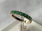Gouden ring Smaragd, 18 tot 19, Verzenden, Zo goed als nieuw, Met edelsteen