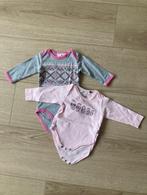 2 rompers lange mouw Noppies en Prénatal roze en grijs, Kinderen en Baby's, Babykleding | Maat 50, Nacht- of Onderkleding, Meisje