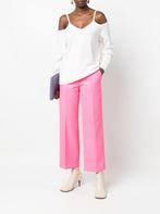 dries van noten straight loose fit pauw pantalon broek / 38, Lang, Maat 38/40 (M), Roze, Zo goed als nieuw