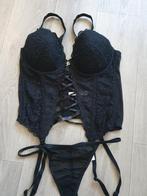 Sexy jarretel setje van Besired Maat XL, Verzenden, Zwart