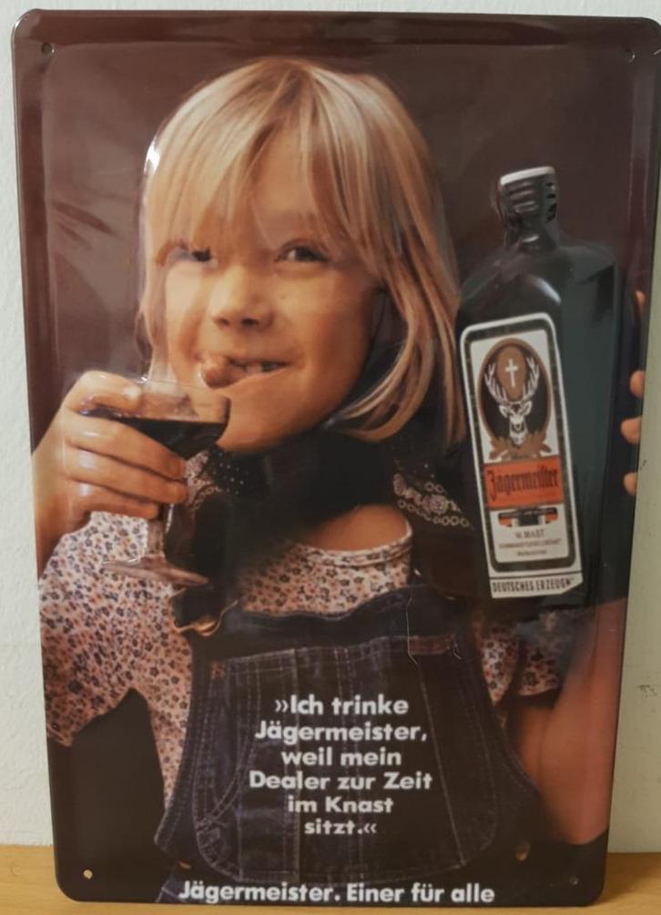 Jagermeister dealer meisje relief reclamebord van metaal, Verzamelen, Merken en Reclamevoorwerpen, Nieuw, Reclamebord, Verzenden