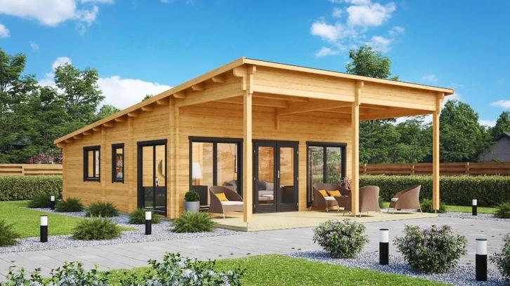 Mantelzorg woning/ tiny house 1150 X 638 cm - 70 mm,  49m2, Tuin en Terras, Tuinhuizen, Nieuw, Blokhut, Hout, 500 cm of meer, 400 cm of meer