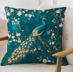 Decoratieve kussensloop met pauw - Chinese stijl, Ophalen of Verzenden, Nieuw, Overige kleuren, Vierkant