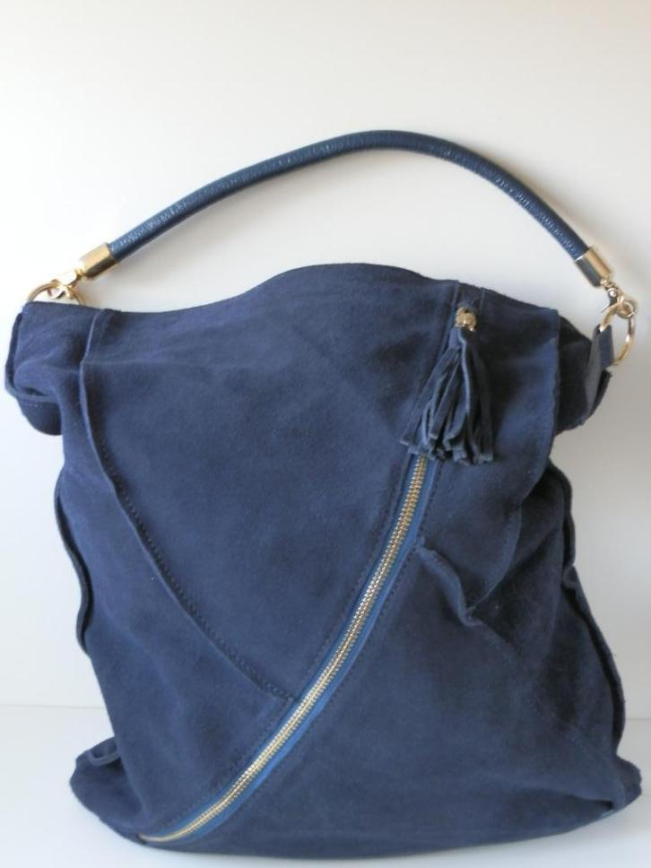 Pascal Morabito damestas. Leer., Sieraden, Tassen en Uiterlijk, Tassen | Damestassen, Zo goed als nieuw, Overige typen, Blauw