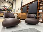 2 Nieuw Leolux Pallone Fauteuils Bruin leer Design stoel, Huis en Inrichting, Fauteuils, Leolux, Nieuw, Ophalen of Verzenden, Pode Evidence