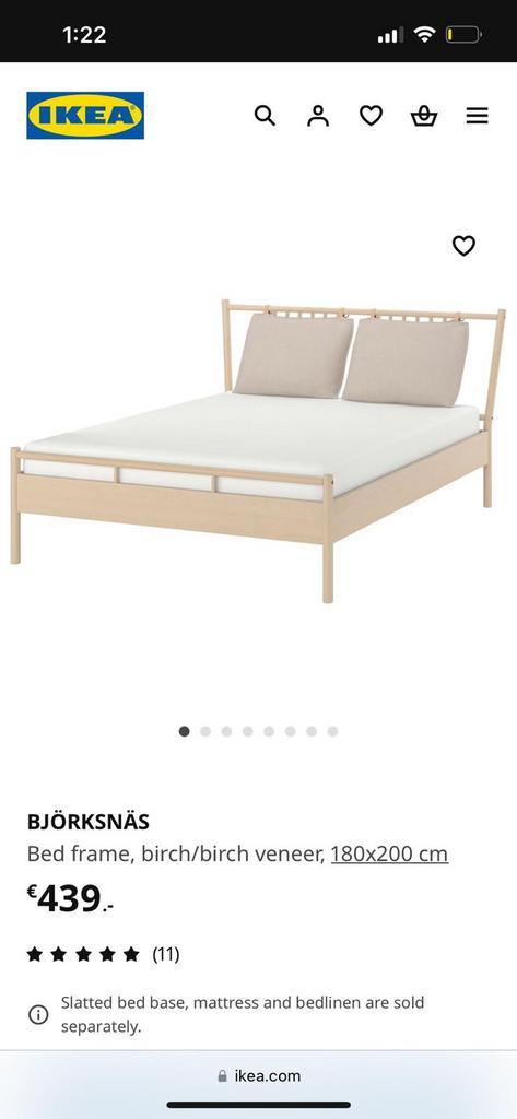 Ikea 2 persoonsbed met 2 nachtkastjes), Huis en Inrichting, Slaapkamer | Bedden, Zo goed als nieuw, Tweepersoons, 180 cm, 200 cm