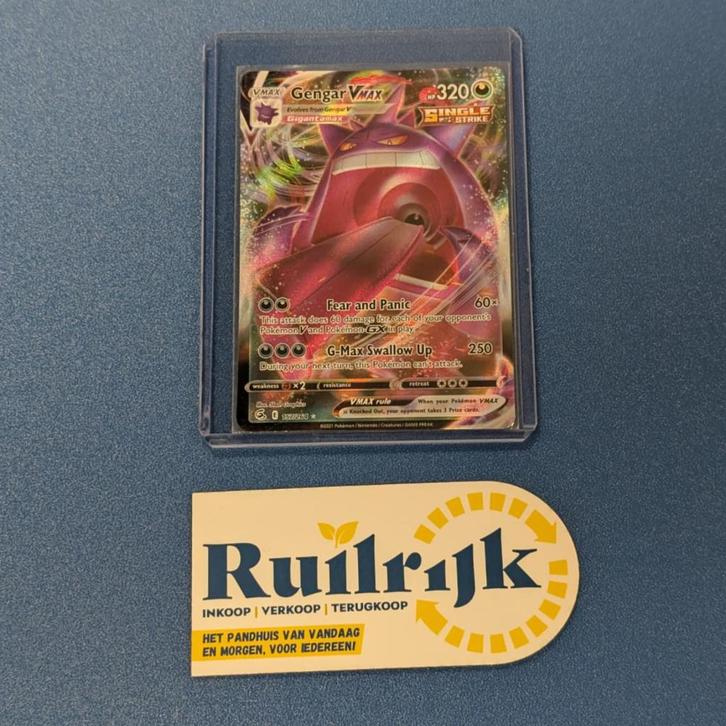 Gengar Vmax 157 Fusion strike Pokemon kaart, Verzamelen, Overige Verzamelen, Zo goed als nieuw