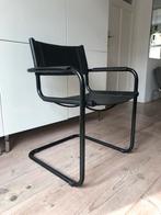 Vintage buisframe stoel zwart tuigleer Mart Stam Breuer B34, Huis en Inrichting, Stoelen, Ophalen, Gebruikt, Zwart, Metaal