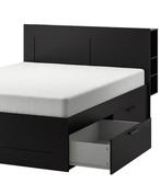Brimmes hoofdbord met opbergruimte zwart, Huis en Inrichting, Ophalen, Zwart, Tweepersoons, 140 cm
