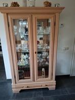 Te koop eiken vitrinekast white wash, Huis en Inrichting, Kasten | Vitrinekasten, Ophalen, Eikenhout, 50 tot 100 cm, Zo goed als nieuw