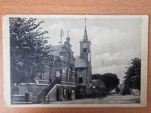 Heerewaarden, 1934, de Kerk en het Gemeentehuis, Verzamelen, Ansichtkaarten | Nederland, Gelopen, Gelderland, 1920 tot 1940, Ophalen of Verzenden