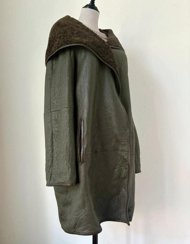 Arma 40/42 twv 945,- echte leer/ bont luxe lammy coat, caban, Kleding | Dames, Jassen | Winter, Zo goed als nieuw, Maat 38/40 (M)