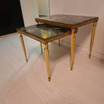 Vintage Nesting Tafels met Marmeren Bladen, Huis en Inrichting, Tafels | Bijzettafels, Minder dan 45 cm, Minder dan 55 cm, Gebruikt