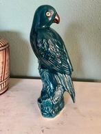 Prachtig groen keramieken papegaai-beeld, Verzamelen, Beelden en Beeldjes, Ophalen of Verzenden, Zo goed als nieuw, Dier
