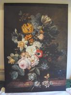 canvas schilderij / oude meesters / stilleven met bloemen, Ophalen, Overige typen, Zo goed als nieuw, 75 cm of meer