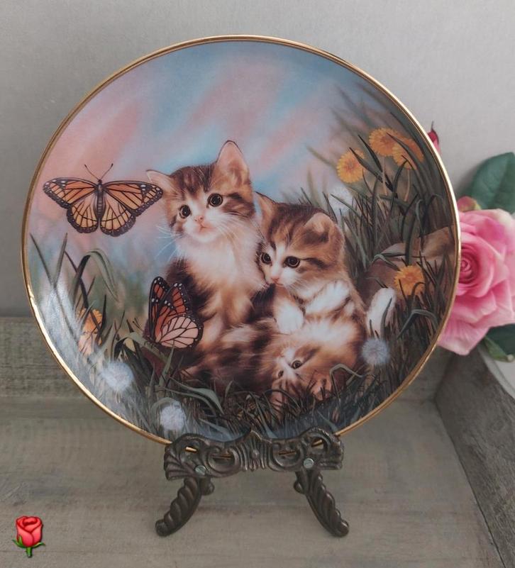 Franklin Mint Chasing Butterflies bord Sprovach 21 cm, Antiek en Kunst, Antiek | Wandborden en Tegels, Ophalen of Verzenden