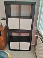 2 Ikea Kallax kasten zwartbruin met deurtjes, Ophalen, Zo goed als nieuw, 25 tot 50 cm