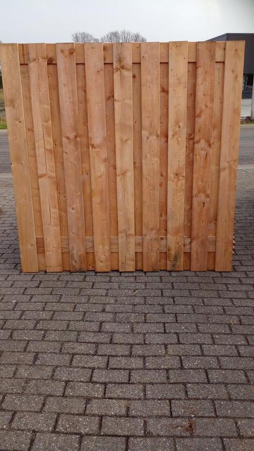 Tuinschermen 19 planks Douglas gekleurd. 1.80 x 1.80 m, Tuin en Terras, Schuttingen, Nieuw, Minder dan 3 meter, Ophalen