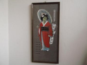 Pastel/krijttekening van een Geisha. beschikbaar voor biedingen