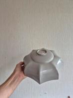Grijze lampenkap van emaille, Huis en Inrichting, Lampen | Lampenkappen, Ophalen of Verzenden, Gebruikt, Rond, Minder dan 25 cm