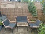 Bamboe Tuinset - Stoelen & Bankje, Tuin en Terras, Tuinsets en Loungesets, Ophalen, 4 zitplaatsen, Gebruikt, Hout