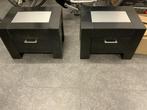 2 volhouten nachtkastjes, Ophalen, Gebruikt, Minder dan 45 cm, 70 cm of meer
