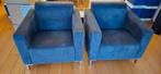 Twee antraciet fauteuils, Ophalen, Gebruikt, 75 tot 100 cm, Metaal