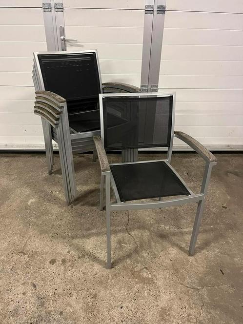 2 Luxe horeca Satelliet terras stoelen stapelbaar textileen, Tuin en Terras, Tuinmeubel-accessoires, Ophalen