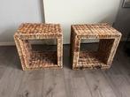 2 Decoratieve rieten manden, Huis en Inrichting, Ophalen, Zo goed als nieuw, Rond