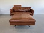 1x Montis Axel Voetenbank Rancholeder - Castanya, Gebruikt, Vierkant, Metaal, 75 tot 100 cm