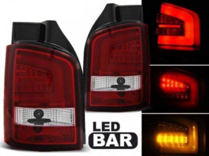 Gebruikte LED Bar Achterlichten VW T5 2010–2014 Rood/Wit, Auto-onderdelen, Verlichting, Volkswagen, Gebruikt, Ophalen of Verzenden