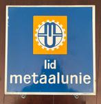 Emaille Bord Lid Metaalunie gaaf bord 25x25 cm, Ophalen of Verzenden, Gebruikt, Reclamebord