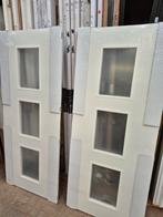 83x201,5cm binnendeur opdek links ral9010 incl mat glas XB12, Ophalen, 80 tot 100 cm, ., Binnendeur