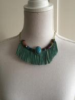 Express turquoise ibiza style strootjes ketting, Nieuw, Goud, Overige materialen, Met hanger
