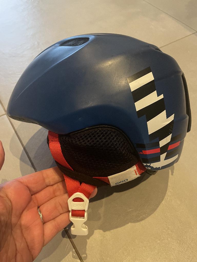 Giro kinderski helm blauw (2x), Gebruikt, Overige typen, Skiën, Minder dan 100 cm