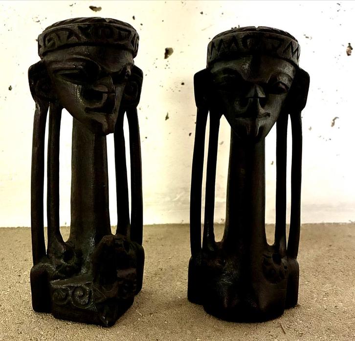 Afrikaanse Houten Beelden Set, Antiek en Kunst, Kunst | Niet-Westerse kunst, Ophalen of Verzenden