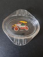 Vintage Glazen Asbak met Morris Auto.Diameter 135 mm, Verzamelen, Ophalen of Verzenden, Zo goed als nieuw, Asbak