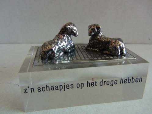 Miniatuur zilver S9a schaapjes zilveren miniaturen gezegde, Antiek en Kunst, Antiek | Goud en Zilver, Zilver, Verzenden