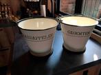 Vintage Emaille Voorraad Emmer Set - Aardappelen & Groenten, Ophalen
