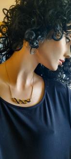 Vintage  Monet ketting, emaille cloisonné in goud,jaren 80, Sieraden, Tassen en Uiterlijk, Ophalen of Verzenden, Goud, Overige materialen
