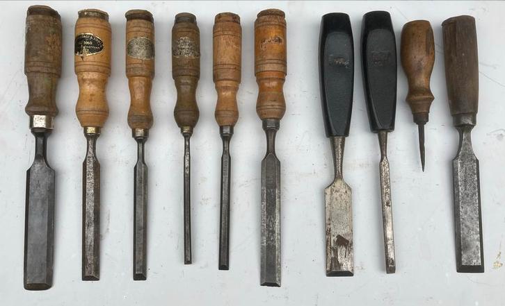 Houtbeitels en Houten Hamer Set, Doe-het-zelf en Verbouw, Gereedschap | Handgereedschap, Gebruikt, Ophalen of Verzenden