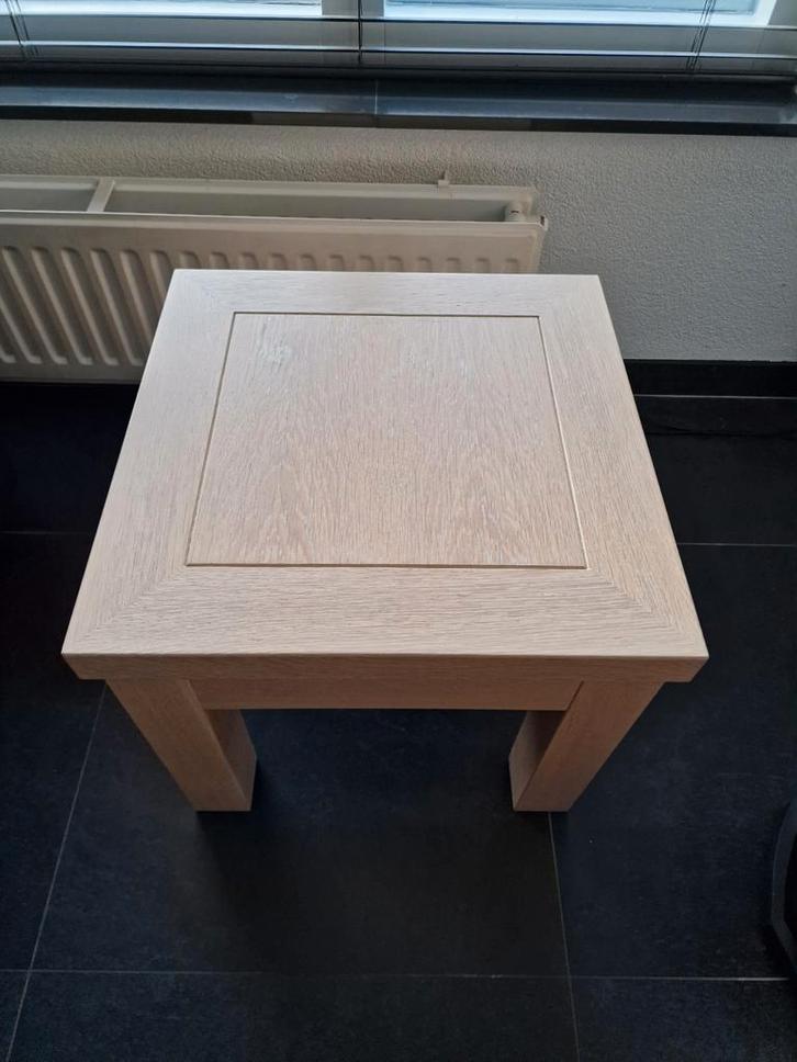 Mooie licht eiken bijzettafel - zware kwaliteit, Huis en Inrichting, Tafels | Salontafels, Gebruikt, Minder dan 50 cm, Minder dan 50 cm