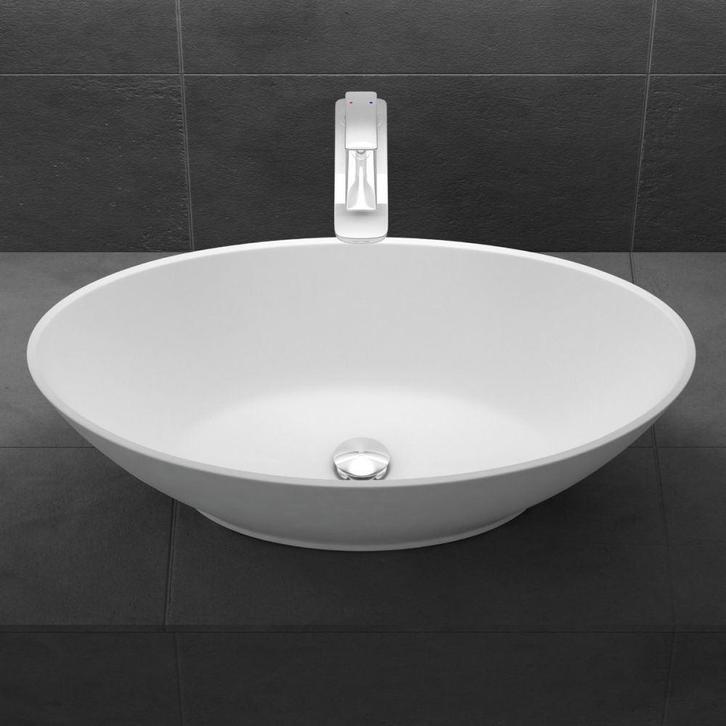 Waskom, wasbak, wastafel, opzetwastafel, wit, C-807, matwit, Doe-het-zelf en Verbouw, Sanitair, Nieuw, Wastafel, Verzenden