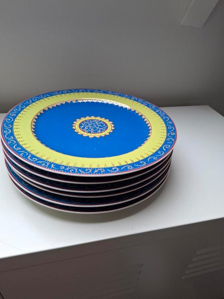 6 grote borden Rosenthal KUSUMAM designers guild, Huis en Inrichting, Keuken | Servies, Gebruikt, Bord(en), Overige stijlen, Porselein